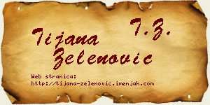 Tijana Zelenović vizit kartica